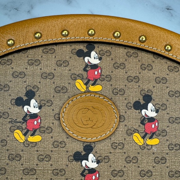 Gucci Disney Hat Box Mickey Mouse GG monogram travel trunk bag Luggage Rare - Picture 4 of 16